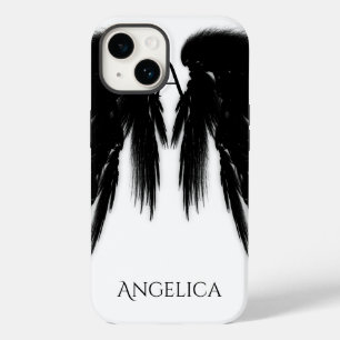 BLACK ANGEL WINGS Monogram Case-Mate iPhone 14 Hülle