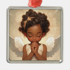 Black Angel's Gebet für die Weihnachtsfeier Ornament Aus Metall