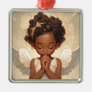 Black Angel's Gebet für die Weihnachtsfeier Ornament Aus Metall