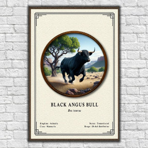 Black Angus Bull Zoologie-Serie Poster