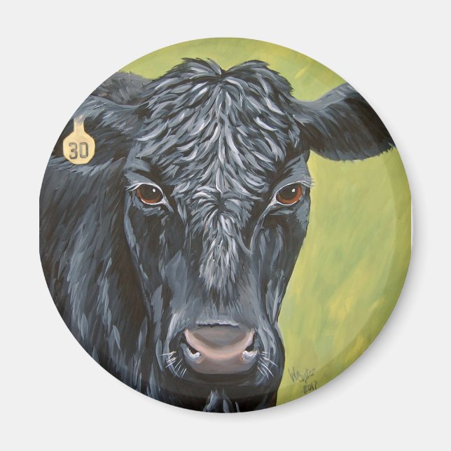 Black Angus Cow Magnet (Vorne)