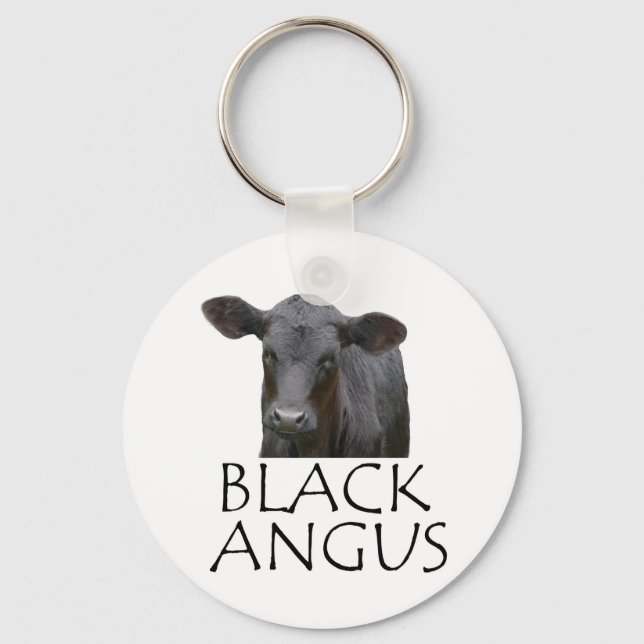 Black Angus Cow Schlüsselanhänger (Vorderseite)
