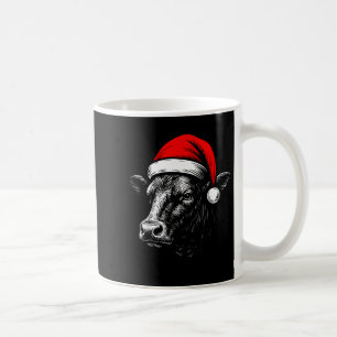 Black Angus Rancher Weihnachten Kuh Santa Hut Farm Kaffeetasse