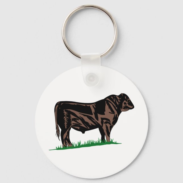 Black Angus Steer Schlüsselanhänger (Vorderseite)