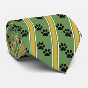 Black Animal Paw Prints Team Sports Necktie Krawatte