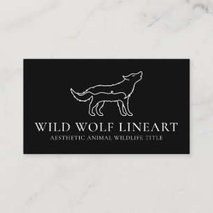 Black Animal Wild Nature Wolf Visitenkarte