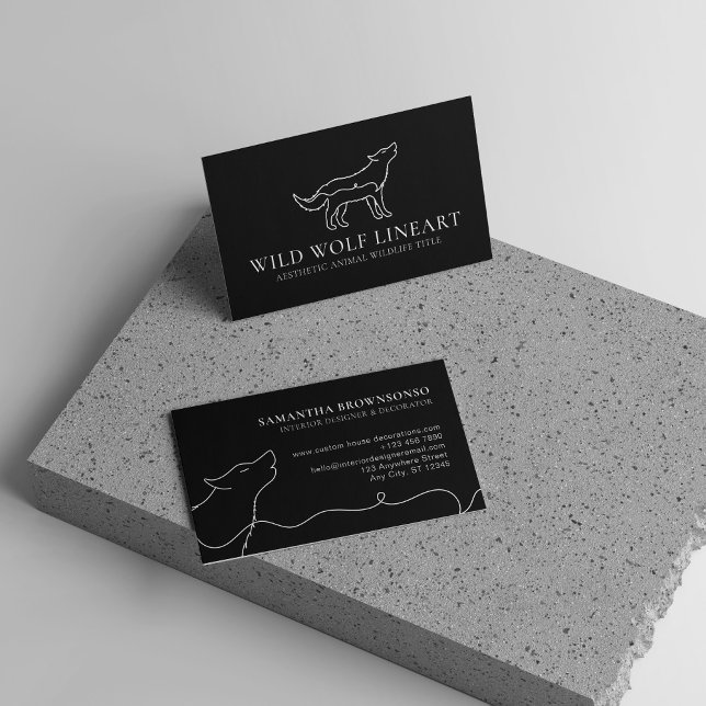 Black Animal Wild Nature Wolf Visitenkarte (Black Animal Wild Nature Wolf Business Card)