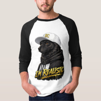 Black Anime Dog Streetwear Art | I'm Realistic T-Shirt