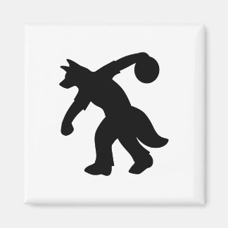 Black Anthropomorphic Canine Bowling Magnet 0001