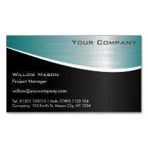 Black Aqua Magnetic Business Card aus Edelstahl