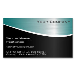Black Aqua Magnetic Business Card aus Edelstahl Magnetische Visitenkarte
