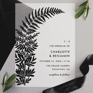 Black Arched Fern Moderne Minimalistische Hochzeit