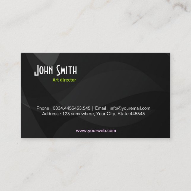 Black Art Business Card Visitenkarte (Vorderseite)