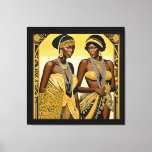 Black Art Deco Beauties Roaring 1920er und 1930er Leinwanddruck<br><div class="desc">Black Art Deco Beauties" ist eine exquisite Sammlung, die die zeitlose Eleganz der Art Deco Ästhetik nahtlos mit einer Feier der Schwarzen Schönheit und Kultur verbindet. Jedes Stück in dieser Kollektion ist eine akribisch gearbeitete Darstellung von Raffinesse, mit anmutigen Linien, komplizierten Mustern und einer harmonischen Verschmelzung geometrischer Formen. Die Kunst...</div>