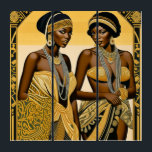 Black Art Deco Beauties Roaring 1920er und 1930er Triptychon<br><div class="desc">Black Art Deco Beauties" ist eine exquisite Sammlung, die die zeitlose Eleganz der Art Deco Ästhetik nahtlos mit einer Feier der Schwarzen Schönheit und Kultur verbindet. Jedes Stück in dieser Kollektion ist eine akribisch gearbeitete Darstellung von Raffinesse, mit anmutigen Linien, komplizierten Mustern und einer harmonischen Verschmelzung geometrischer Formen. Die Kunst...</div>