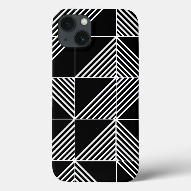 Black Art Deco Lines Case-Mate iPhone Hülle (Rückseite)