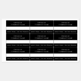 Black Asset Labels | Eigene Unternehmenseigenschaf Etiketten