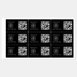 Black Asset QR | Custom Property Business Tracking Etiketten