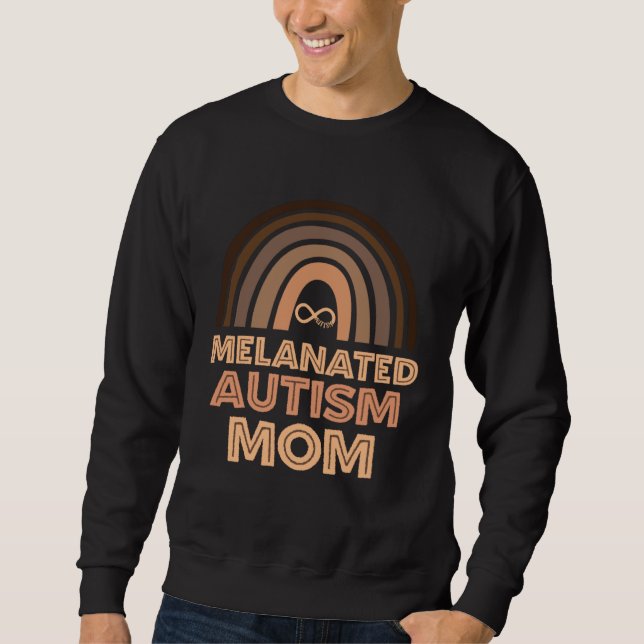 Black Autism Mom Of Autistic Son Kids Melanated Bo Sweatshirt (Vorderseite)
