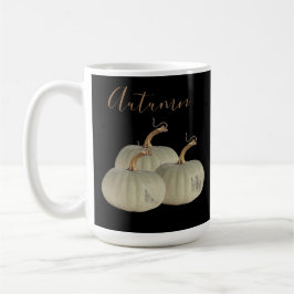 Black Autumn White Pumpkins Erntedank Kaffeetasse