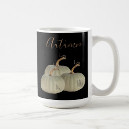 Black Autumn White Pumpkins Erntedank Kaffeetasse