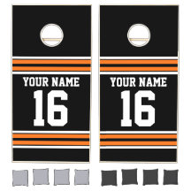 Black avec Orange White Stripes Team Jersey