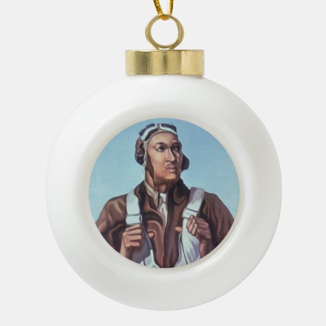 Black Aviators: Militärischer Kampfdienst der USA Keramik Kugel-Ornament (Vorderseite)