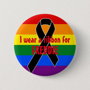 Black Awareness Ribbon + Ihre Nachricht Button