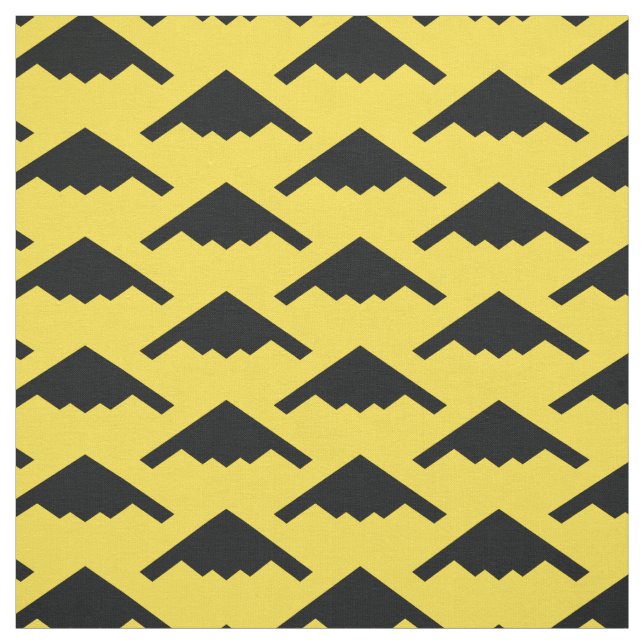 Black B-2 Spirit Stealth Bomber Pattern auf Gelb Stoff (Muster)