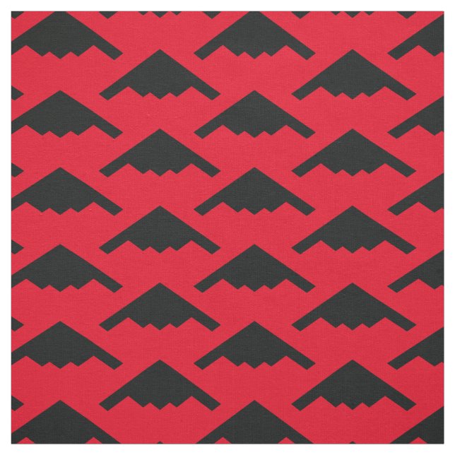 Black B-2 Spirit Stealth Bomber Pattern auf Red Stoff (Muster)
