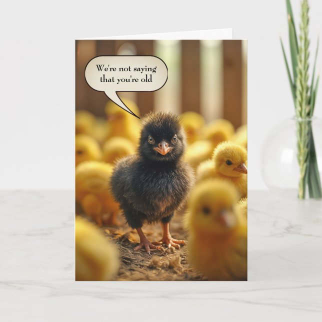 Black Baby Chick Birthday Spaß Karte (Vorderseite)