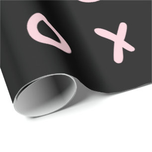 Black & Baby Pink X O XO XO Niedlich Trendy Geschenkpapier