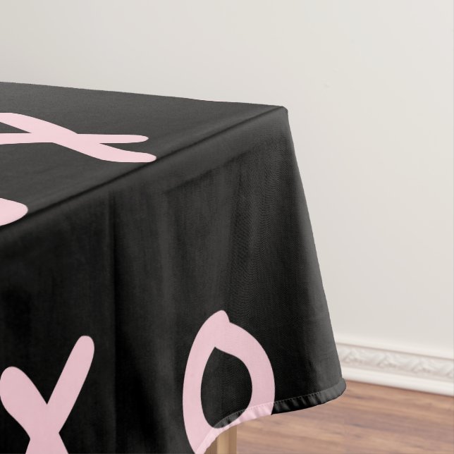 Black & Baby Pink X O XO XO Niedlich Trendy Tischdecke (Beispiel)