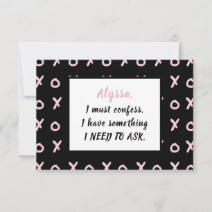 Black Baby Pink X O XO XO's Sei meine Brautjungfer RSVP Karte