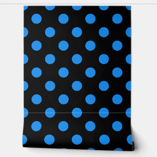 Black Background Blue Polka Dots Tapete