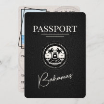 Black Bahamas Passport Save the Date