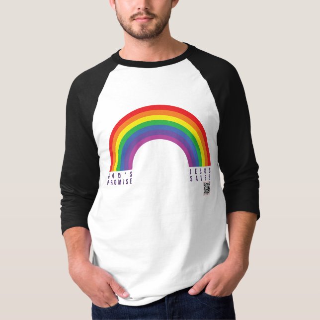 Black-Ball Shirt Rainbow God Pro Jesus Sav (Vorderseite)