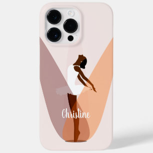 Black Ballerina Ballett Tänzer Light Pink Case Mat