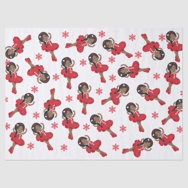 Black Ballerina in Red Tutu Tissue Seidenpapier (Vorderseite)