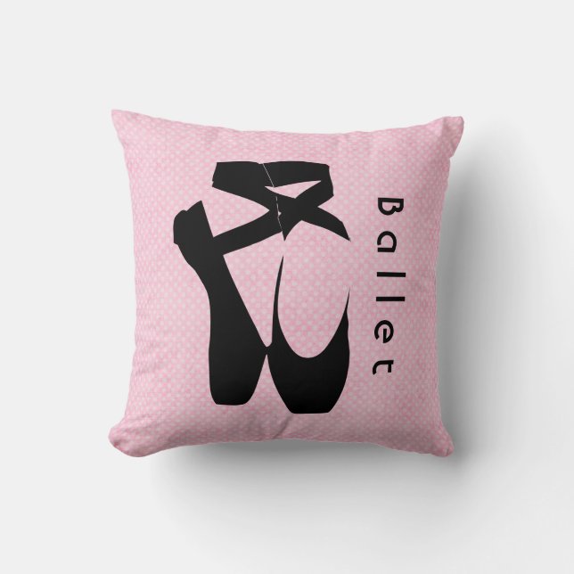 Black Ballet Shoes En Pointe Kissen (Vorderseite)