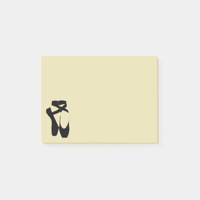 Black Ballet Shoes En Pointe Post-it Klebezettel (Vorderseite)