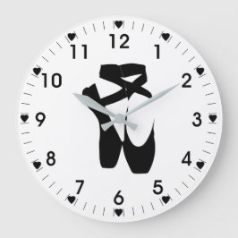 Black Ballet Slippers Große Wanduhr
