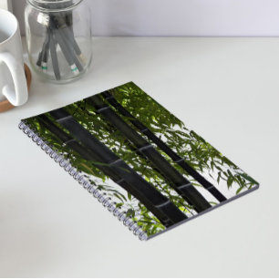 Black Bamboo Plants Floral Notizblock