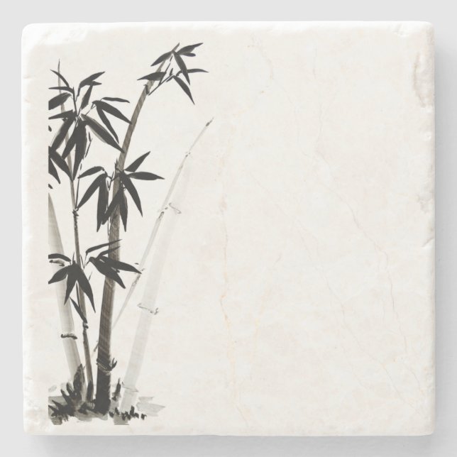 Black Bamboo - Tinte Steinuntersetzer (Vorderseite)