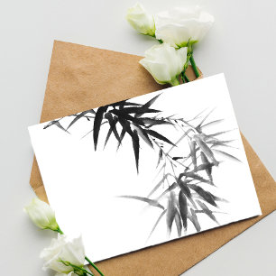 Black Bamboo Twig Postkarte