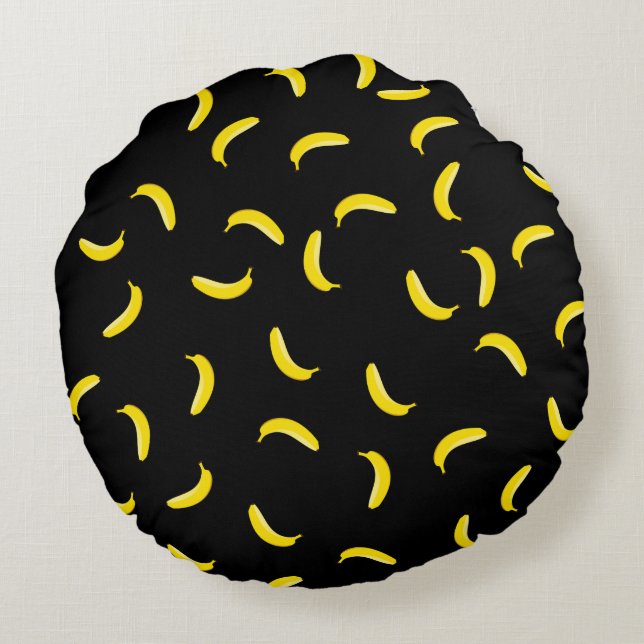 Black Banana Rundes Kissen (Rückseite)