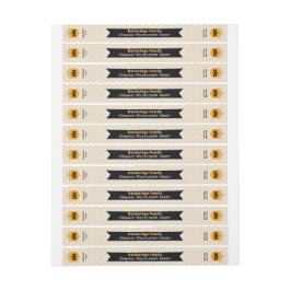 Black Banner Gold Honey Jar Tamper Proof Lid Label