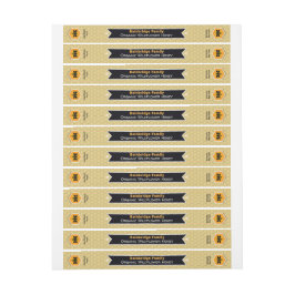 Black Banner Golden Honey Jar Lid Security Label