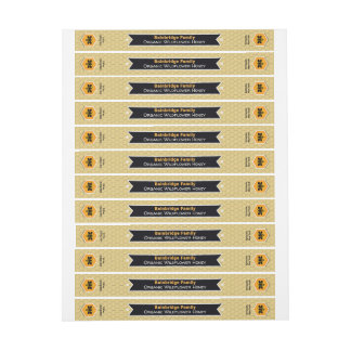 Black Banner Golden Honey Jar Lid Security Label