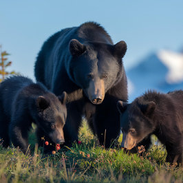 Black Bar Mama und Baby Bear Cubs